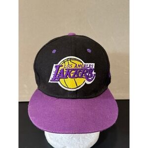 New Era Los Angeles Lakers Hardwood Classics Snapback Hat Black Purple NBA Cap